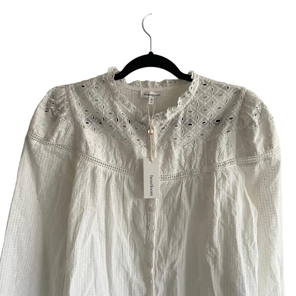 HEARTLOOM Button Front Long Sleeve Blouse
Ivory White Cream M - Picture 5 of 8